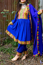 Load image into Gallery viewer, Afghan dress- blue
