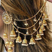 Load image into Gallery viewer, INDIAN JEWELRY, Indian Earrings, Pakistani Jewelry, Pakistani Bridal, Indian Jewellery, Wedding Earrings, Jhumka, Jhumki, Gold Jewelry
