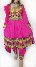 Load image into Gallery viewer, Afghan dress afghani indian dress ethnic tribal dress kuchi dress shalwar kameez mehndi outfit
