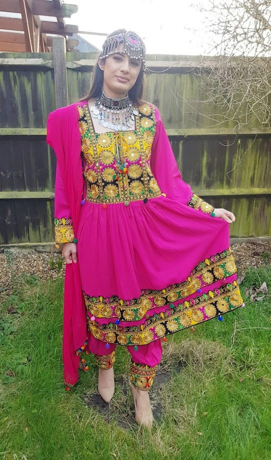 Afghan dress afghani indian dress ethnic tribal dress kuchi dress shalwar kameez mehndi outfit