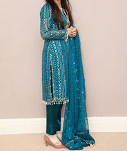 Load image into Gallery viewer, PAKISTANI dress, Party wear Salwar Kameez-teal
