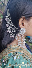 Load image into Gallery viewer, Silver and pink earrings
