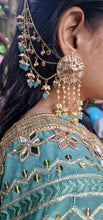 Load image into Gallery viewer, Blue and gold earrings
