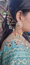 Load image into Gallery viewer, Blue and gold earrings
