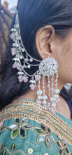 Load image into Gallery viewer, Silver and pink earrings
