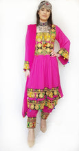 Load image into Gallery viewer, Afghan dress afghani indian dress ethnic tribal dress kuchi dress shalwar kameez mehndi outfit
