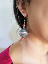 Load image into Gallery viewer, oxidised earring ethnic tribal earrings ball earrings vintage earrings afghan kuchi earrings hippe boho style earrings
