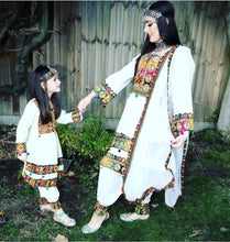 Load image into Gallery viewer, Afghan dress afghani indian dress ethnic tribal dress kuchi dress shalwar kameez mehndi outfit
